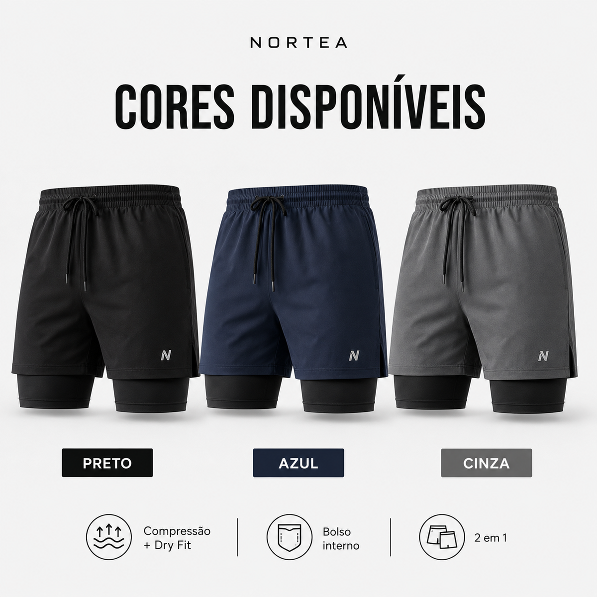 Kit 2 Shorts Compressão
