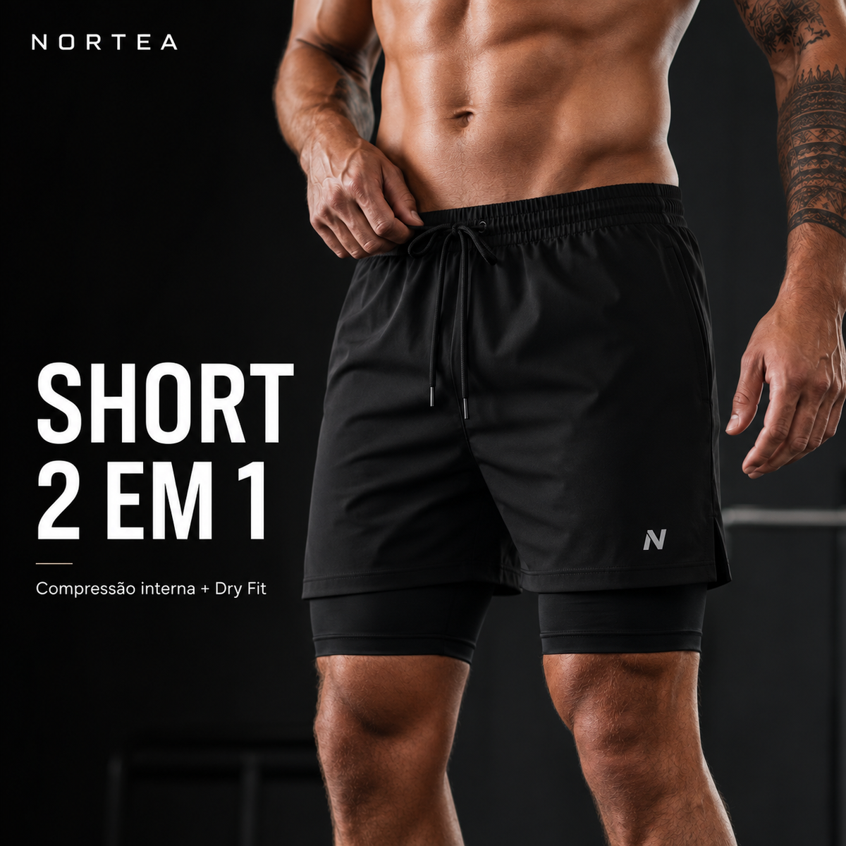 Kit 2 Shorts Compressão