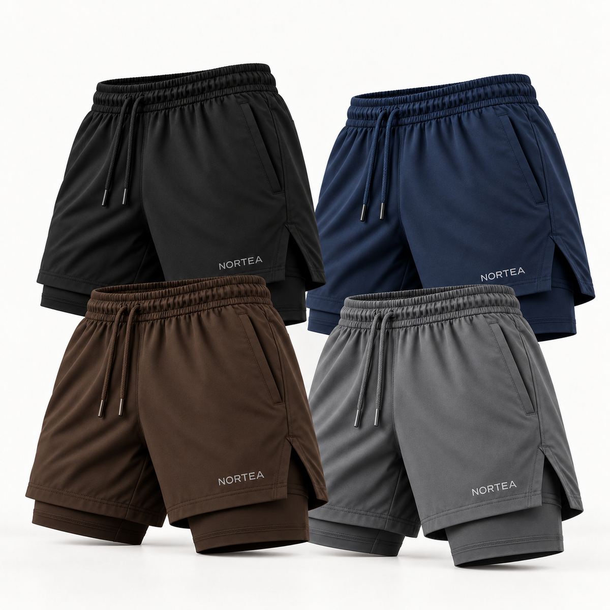 Cores disponíveis dos Shorts 2 em 1 NORTEA