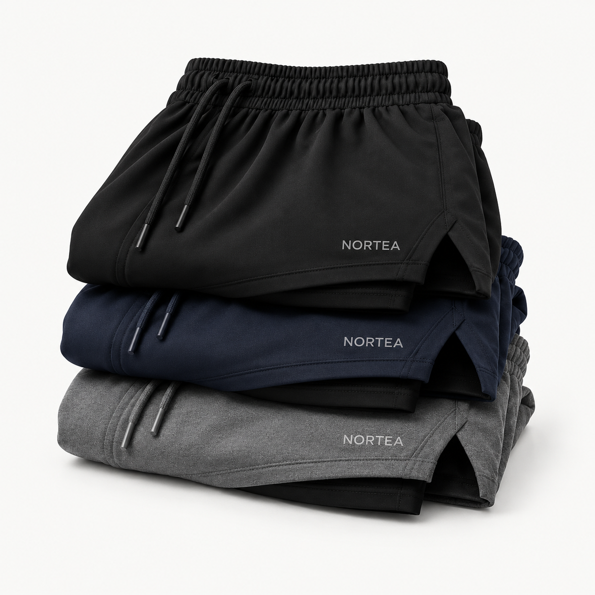 Pilha de três Shorts 2 em 1 NORTEA